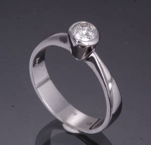 Diamant solitairering, ca. 0.32 ct