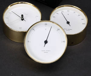 Henning Koppel für Georg Jensen. Wetterstationen messing  weiß 3