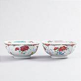 Skålar Kina famillerosefärger