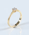 Solitairering udført af 18 kt. guld, 0.20 ct  Denne vare er sat til omsalg under nyt varenummer 5019605