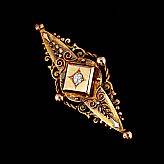 Brosch 15 k guld diamant