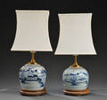 To kinesiske bordlamper, 1700-tallet