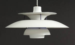 Poul Henningsen. PH5, pendel, hvidlakeret