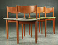 Fire stole af teaktræ, dansk design 1950erne. 4