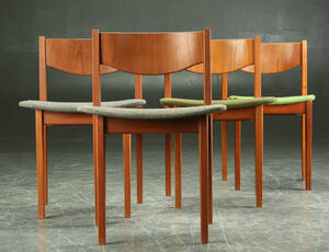 Fire stole af teaktræ, dansk design 1950erne. 4