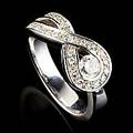 Ring 14 k vitguld briljanter