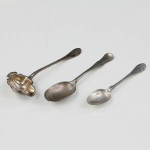 BESTICK, 3 delar, silver, 1791, 1861 och 1869.
