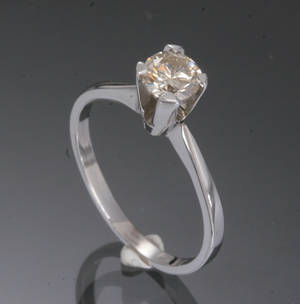 Diamant solitairering, ca. 0.72 ct