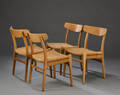 Hans J. Wegner. Fire stole, model CH23 med stel af egetræ. 4 