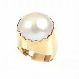 Ring 18 k guld mabépärla