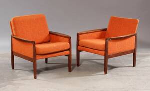 Dansk møbelproducent To lænestole med stel af mahogni 2