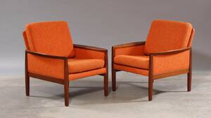 Dansk møbelproducent To lænestole med stel af mahogni 2