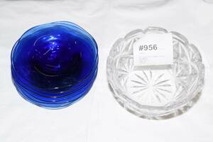 Glasassietter 6 st, diam 16 cm  kristallskål diam 18 cm