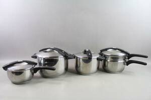 Kastruller 4 st och durkslag Hackman