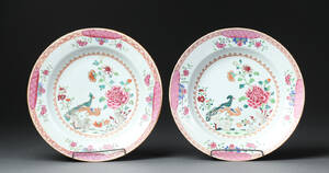 To familierose tallerkner 1900 tallet første halvdel. 2