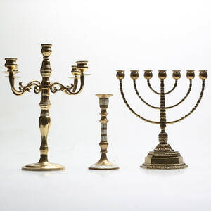 LJUSTAKAR 3 delar, mässing, 1900-tal.