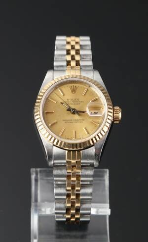 Damearmbåndsur fra Rolex model Datejust, ref. 69173, guld og stål