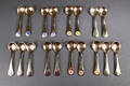 Georg Jensen. Samling årsskeer af forgyldt sterling sølv 18 