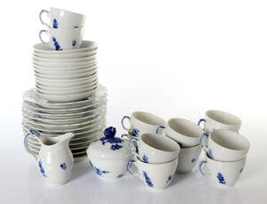 BLÅ BLOMST, KAFFESERVIS, 26 DELAR