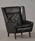 Hvilestol med sort læder, ca. 1950 Denne auktion er annulleret2018791