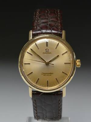 Vintage Omega de Ville herrearmbåndsur af stål med guldkappe, årgang 1965