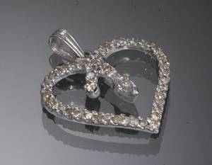Diamant hjertevedhæng, ca. 0.81 ct