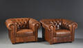 Par lænestole, Chesterfield stil af læder.2