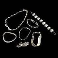Collier armband brosch silver