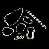 Collier armband brosch silver