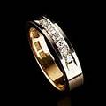 Ring 18 k rödvitguld diamanter