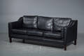 3-pers. sofa med sort læder