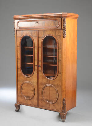 Bogskab af fineret mahogni 1800- tallet