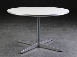 Arne Jacobsen Piet Hein, sofabord, hvid, Ø 75 cm