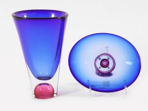 Konstglas 2 delar, Göran Wärff för Kosta Boda