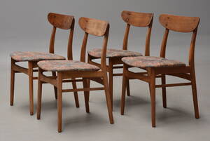 Dansk møbelproducent. Fire stole, teaktræ 4