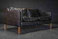 Stouby. 2½ -pers. sofa, sort læder, Eva