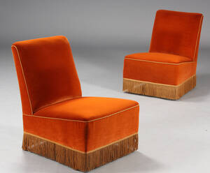 Dansk møbelproducent. Par lænestole, 1940erne 2