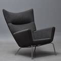 H. J. Wegner. Wingchair. Lænestol, model CH 445 i Hallingdal uld 