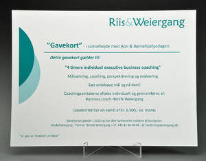 RiisWeiergang. Gavekort til 4 timers individuel executive business coaching