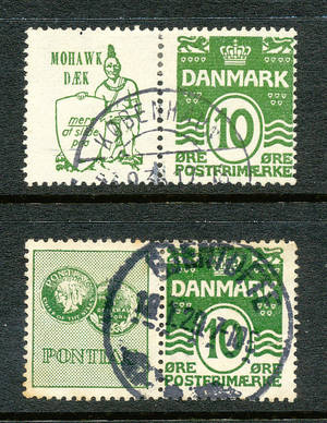 Danmark reklamemærker Mohawk og Pontiac