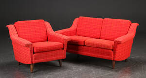 To-pers. sofa samt lænestol, teak, 1960erne 2