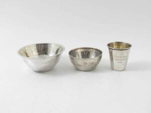 Skålar, 3 delar. silver