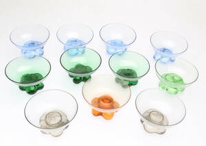 SKÅLAR 11 st, för glass, 1900-tal.