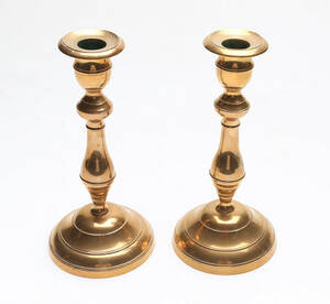 LJUSSTAKAR, 1 par, mässing, Skultuna Bruk, 1800-tal.