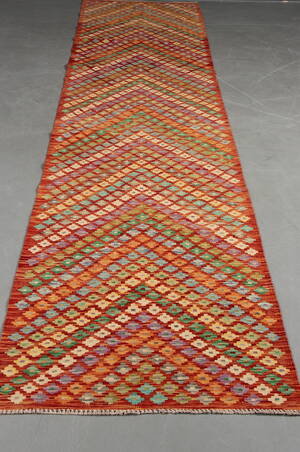 Afghansk Kelim, 100  uld, 92 x 400 cm