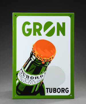 Emaljeskilt GRØN TUBORG