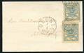 AFA 11 1864. Krone-Scepter-Sværd, 2 Skilling, 2 på brev sendt fra ODENSE 1.1. til Middelfart. Modtaget i Middelfart samme dag.
