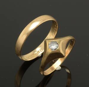 2 Vintageringe af 14 kt. guld Denne vare er sat til omsalg under nyt varenummer 5070132