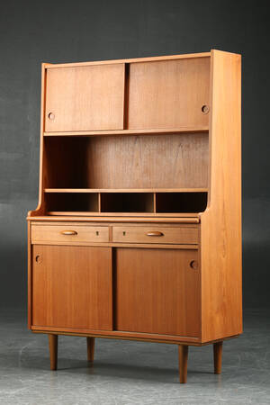 Sekretær af teak, 1950erne, dansk møbelproducent