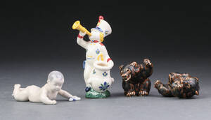 Royal Copenhagen, Aluminia, fire porcelænsfigurer 4